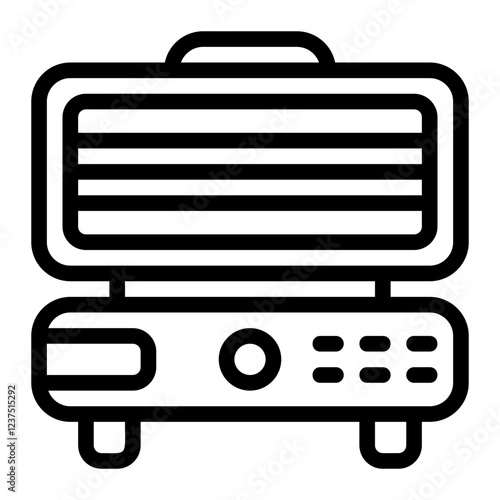 Electric Grill Line Icon