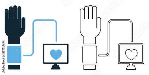 blood pressure monitor icon vector, health checkups, medical diagnostics, and cardiovascular monitoring, hospitals, clinics, doctors, and healthcare services pictogram symbol ui and ux design