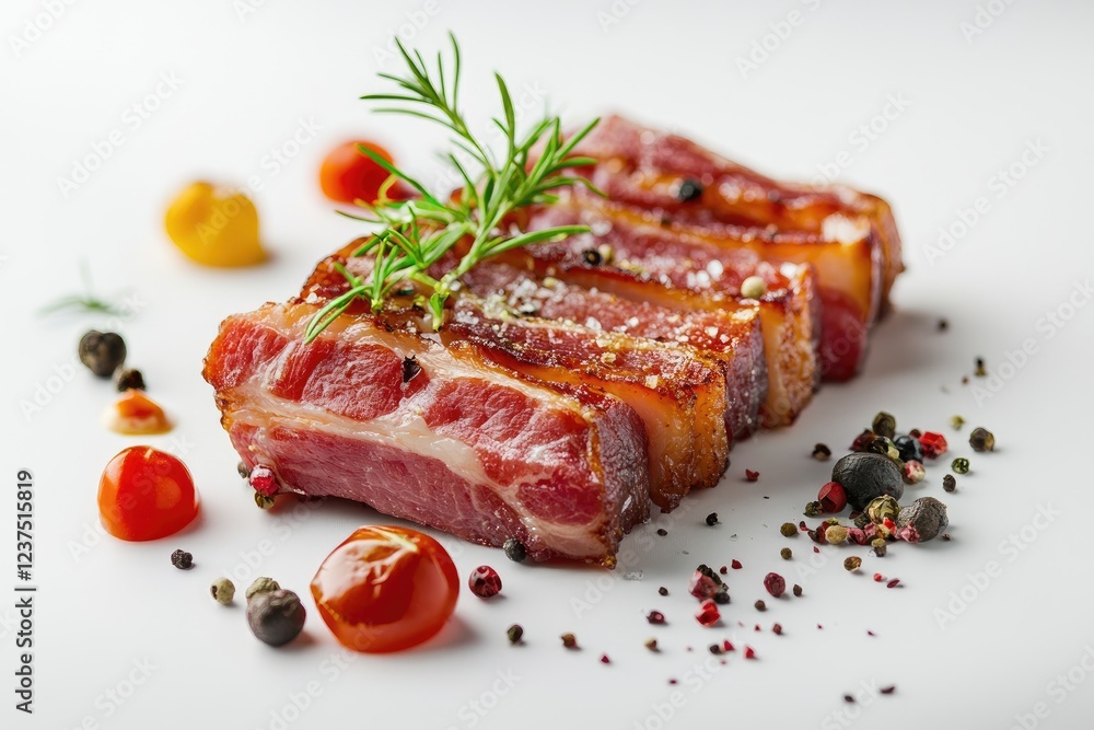 Roasted Pork Belly Slices with Herbs and Spices Roasted Pork Belly Slices with Herbs and Spices