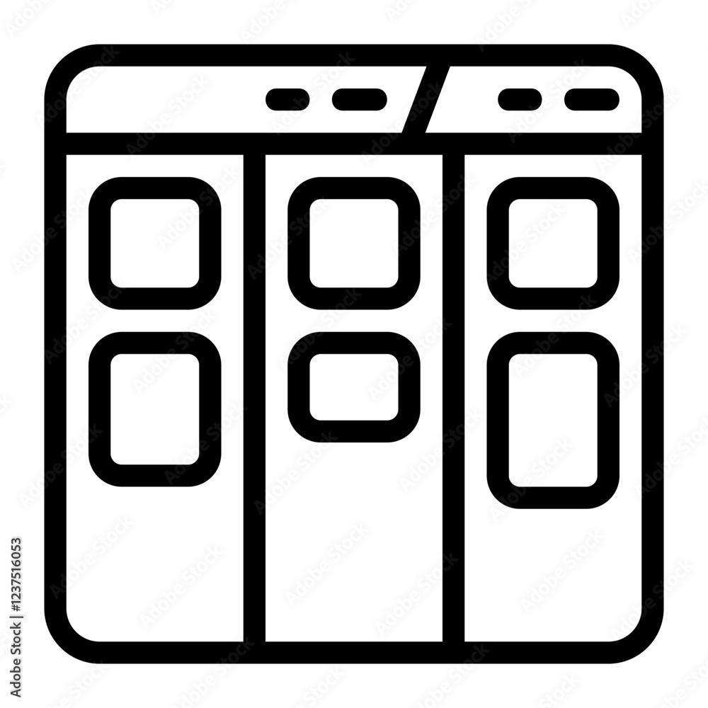 Kanban Board Line Icon Kanban Board Line Icon