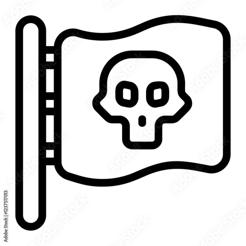 Pirate Flag Line Icon