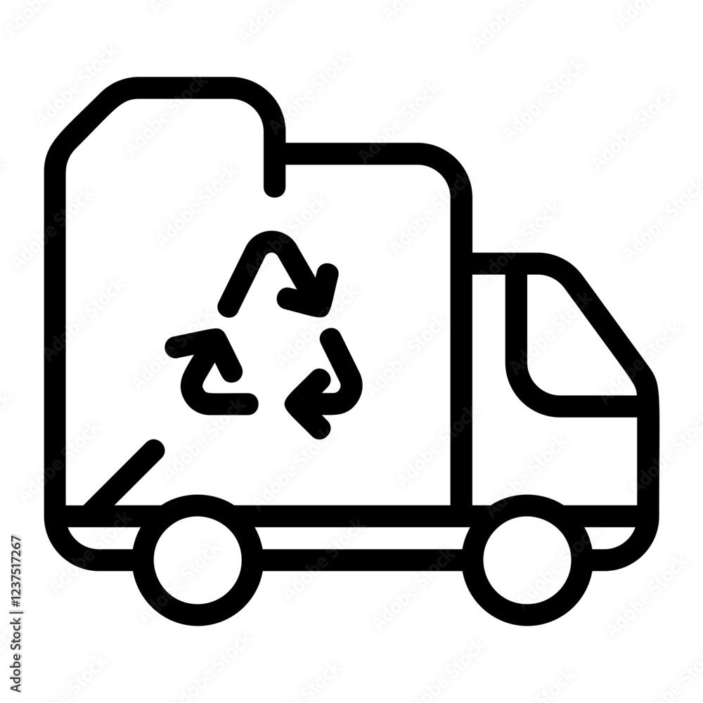 Fototapeta premium Recycling Truck Line Icon