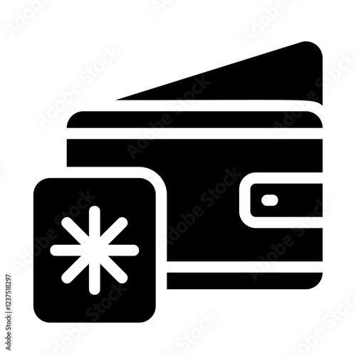 Wallet with Snow Solid Icon