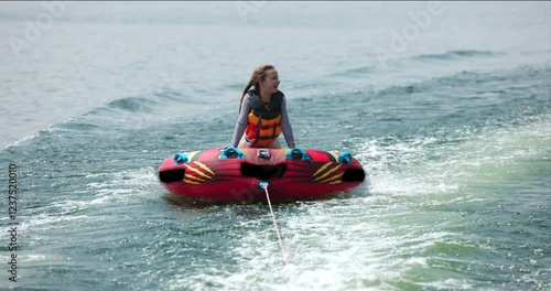 Slow Motion Child Boat Tubing