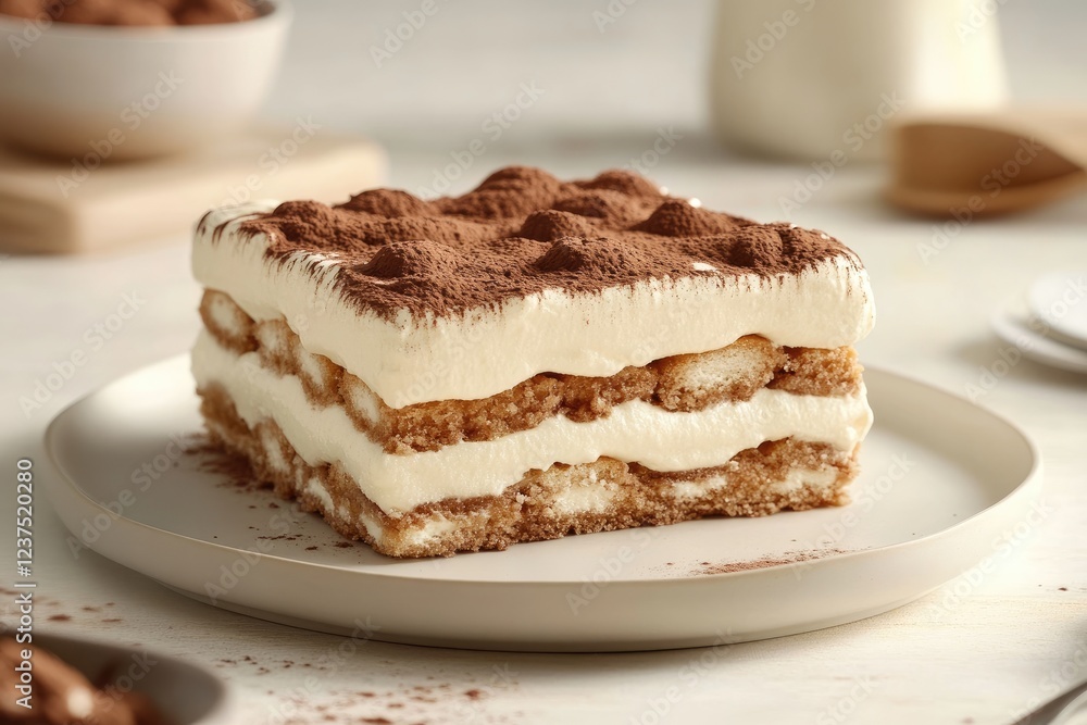 Delicious Tiramisu Dessert Layered With Cream And Cocoa Delicious Tiramisu Dessert Layered With Cream And Cocoa
