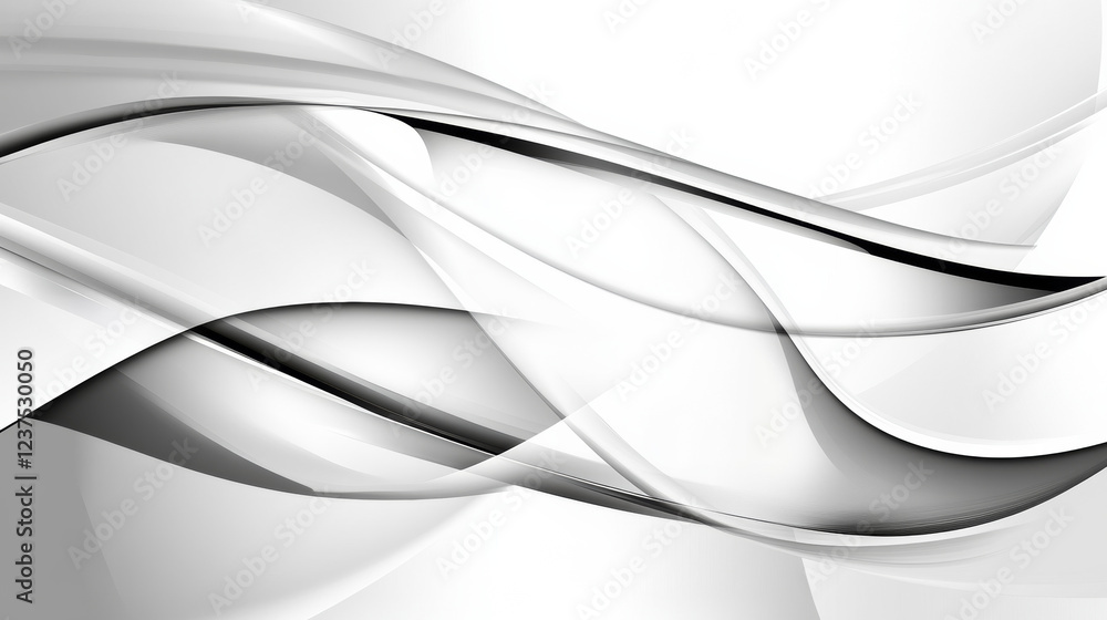 Obraz premium Abstract white and gray flowing wave design