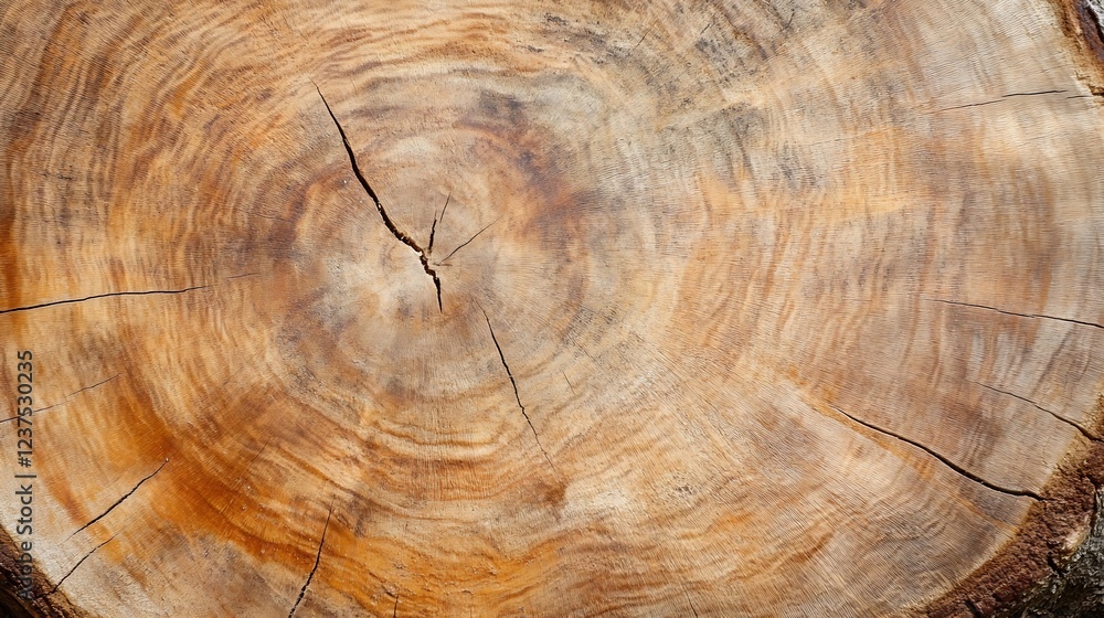 Naklejka premium Detailed Closeup of Tree Ring Patterns Showcasing Natural Aging and Growth Stages : Generative AI