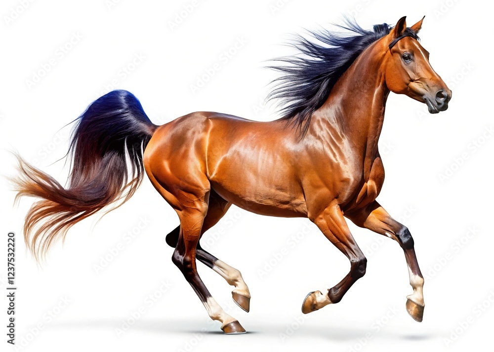Arabian Horse Galloping on White Background Arabian Horse Galloping on White Background