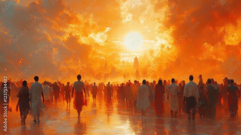 Fototapeta premium lot of people on a happy day beautiful