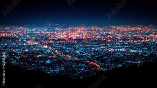 Wallpaper Mural Night Cityscape: A Panoramic View of Urban Lights Torontodigital.ca