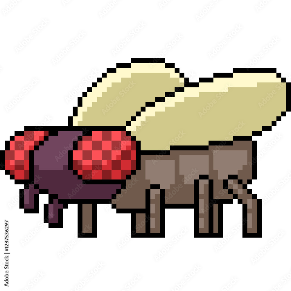 Fototapeta premium pixel art of insect small fly