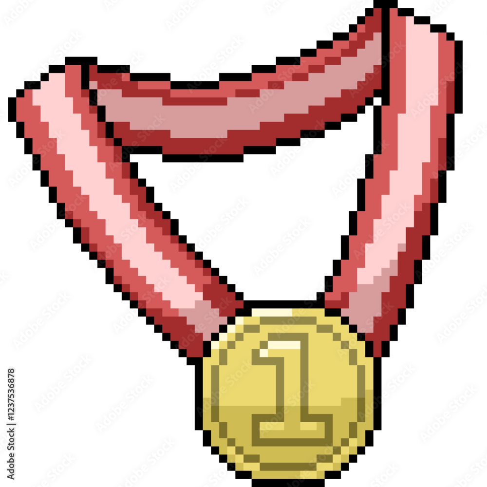 Obraz premium pixel art of gold coin winner