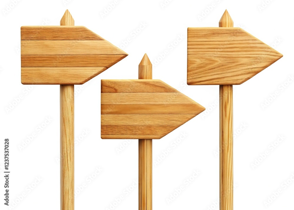 Wooden Pointers Set on White Wooden Pointers Set on White