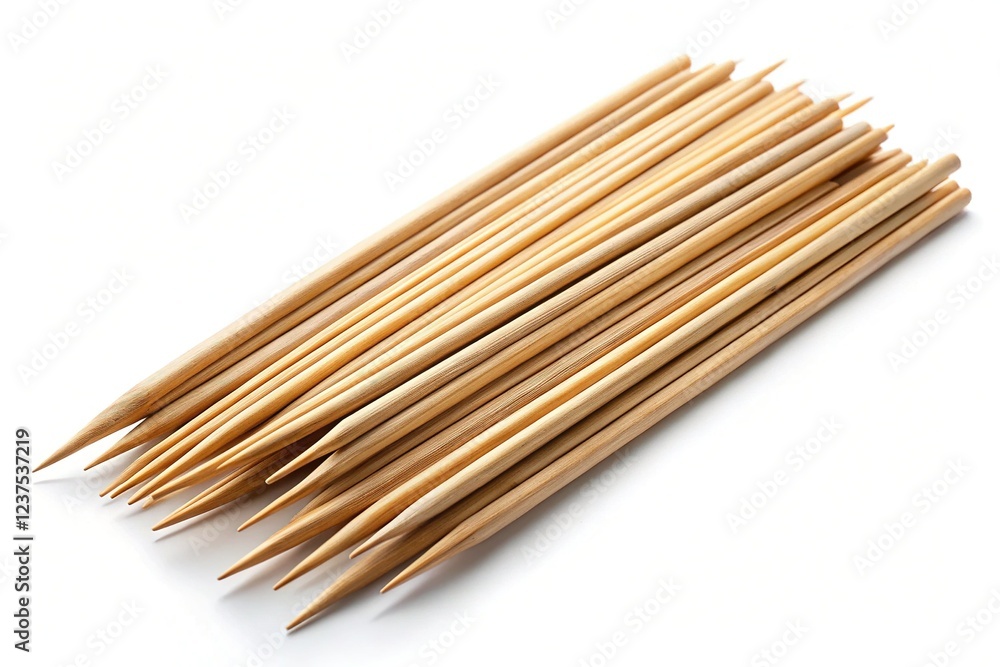 Wooden Skewers Isolated on White Background Wooden Skewers Isolated on White Background