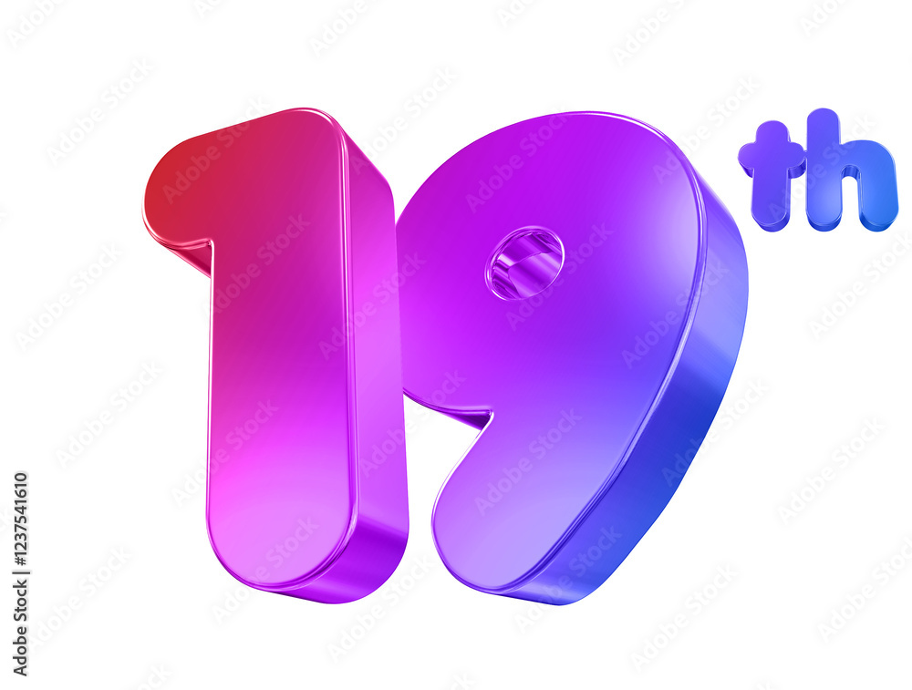 19 Year Anniversary Gradient Number 19 Year Anniversary Gradient Number