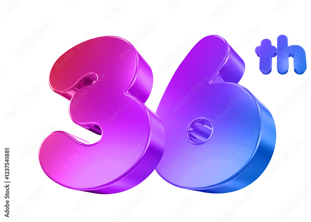 36 Year Anniversary Gradient Number 36 Year Anniversary Gradient Number