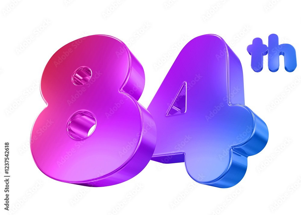 84 Year Anniversary Gradient Number 84 Year Anniversary Gradient Number