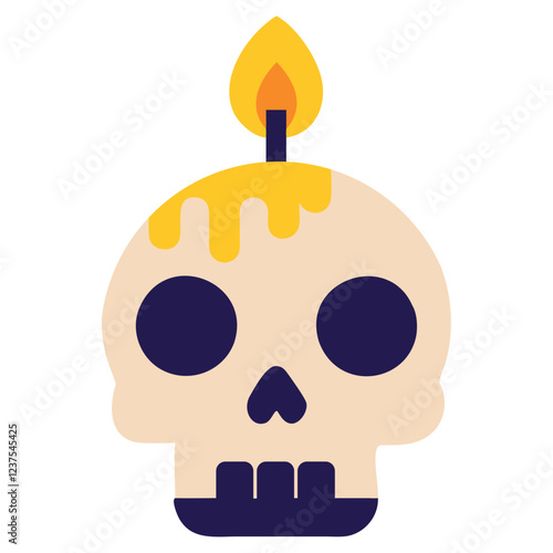 Skull Candle Occult Ritual Illustration