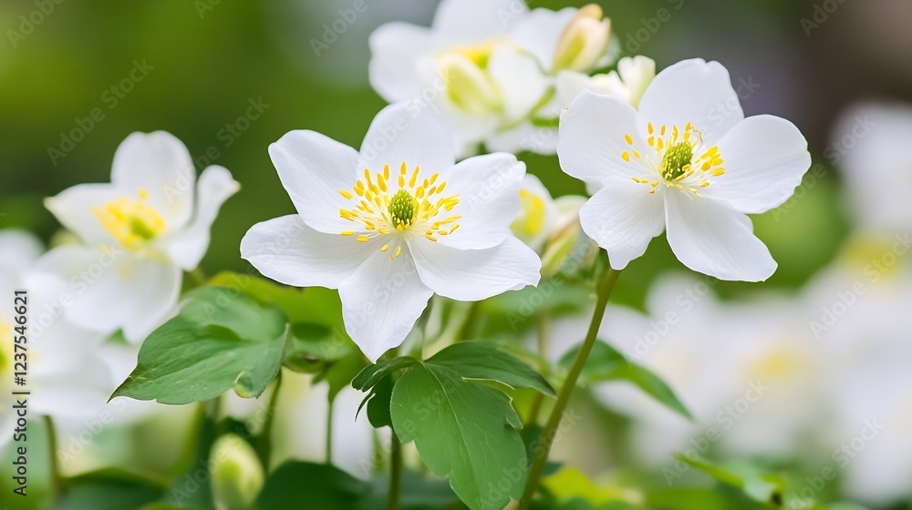Pure White Flowers in Natural Garden Setting Enhancing Tranquility with Spring Charm : Generative AI Pure White Flowers in Natural Garden Setting Enhancing Tranquility with Spring Charm : Generative AI