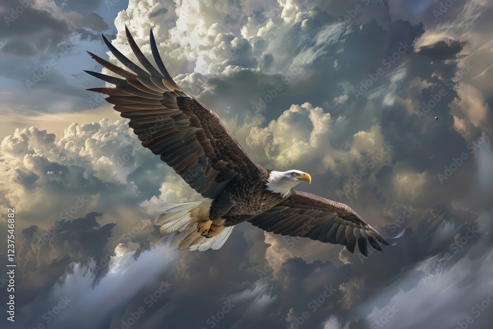 Bald Eagle Soaring Above Clouds Bald Eagle Soaring Above Clouds