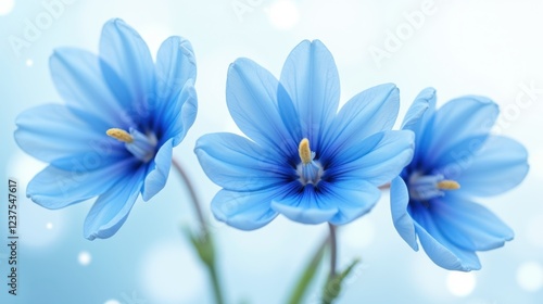 Vivid blue blooms in dreamy detail, radiating surreal beauty and tranquility.
