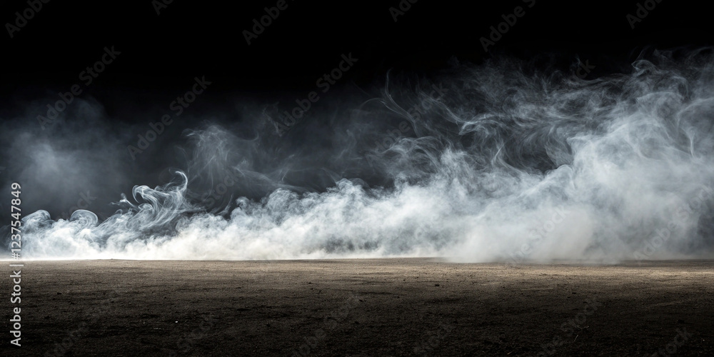 Ground Fog and Swirling Smoke Rolling Low Across the Ground for Atmospheric Effects Ground Fog and Swirling Smoke Rolling Low Across the Ground for Atmospheric Effects