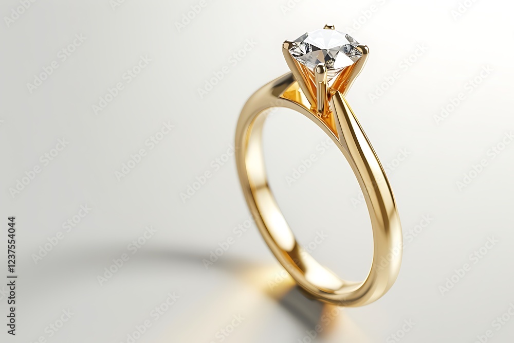 Gold ring with a diamond isolated on white background Gold ring with a diamond isolated on white background