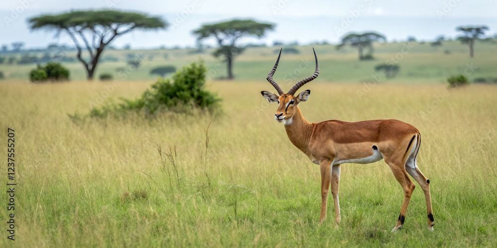 Naklejka premium Graceful Male Impala Isolated for Wildlife Enthusiasts