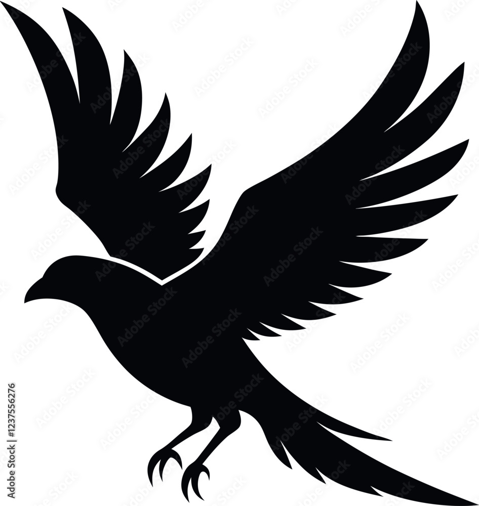 Obraz premium eagle vector illustration flying bird vector silhouette