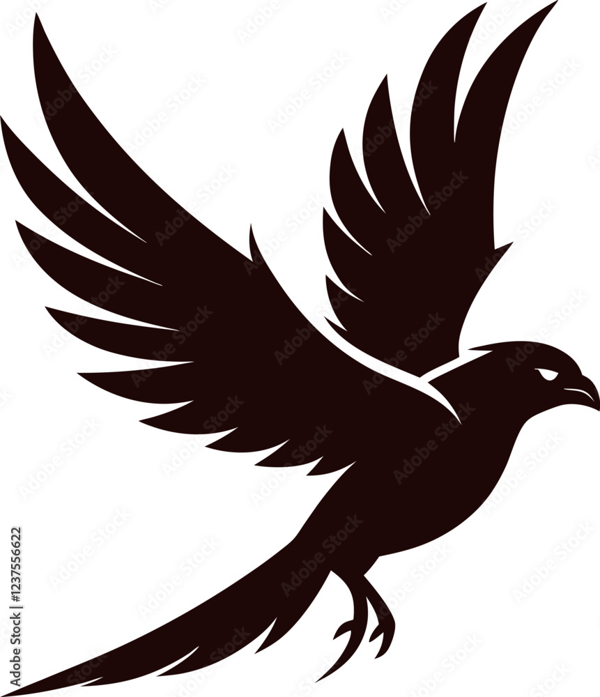 Obraz premium eagle vector illustration flying bird vector silhouette