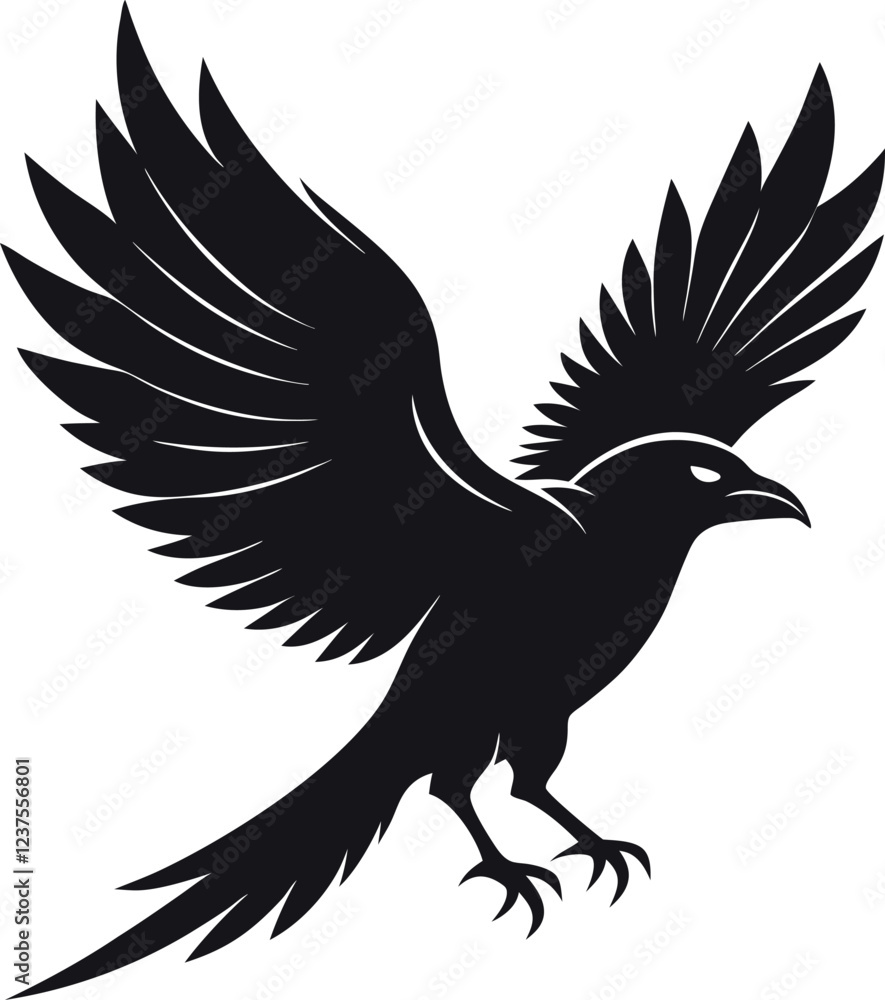 Obraz premium eagle silhouette vector flying bird vector silhouette