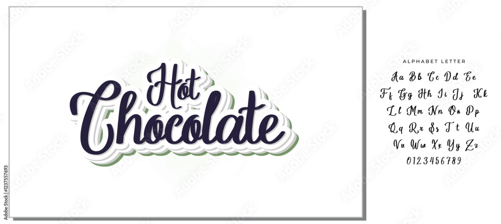 Fototapeta premium hot chocolate text on white background.