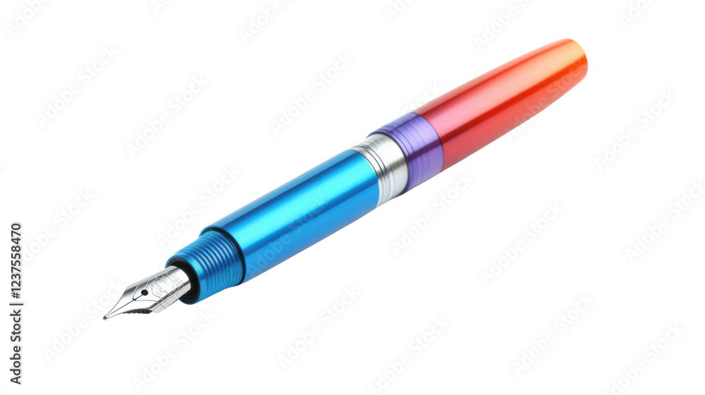 Colorful fountain pen isolated on transparent background Colorful fountain pen isolated on transparent background
