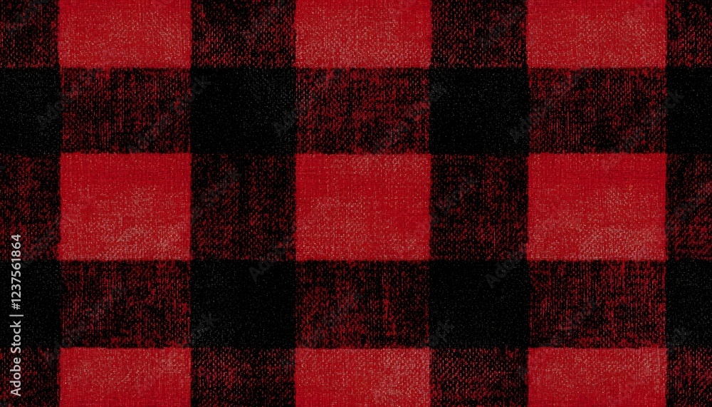 Red and Black Buffalo Plaid Fabric Texture Red and Black Buffalo Plaid Fabric Texture