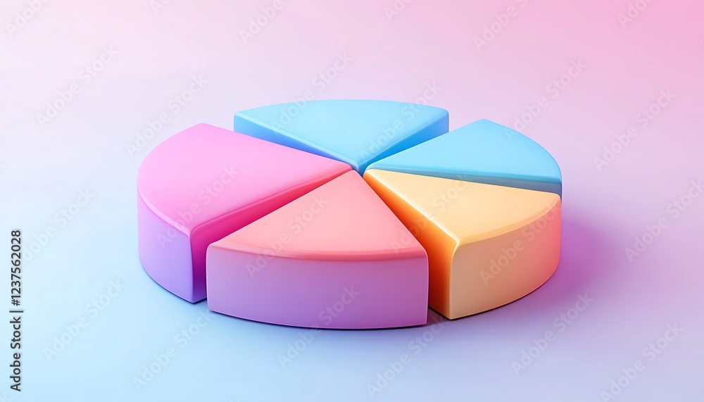 depiction of mathematical pie charts with gradient colors, neatly arranged depiction of mathematical pie charts with gradient colors, neatly arranged