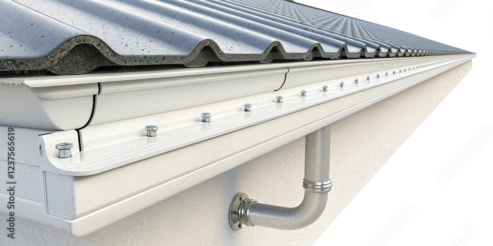 Fototapeta premium Durable Rain Gutter Section Isolated for Effective Water Management Solutions