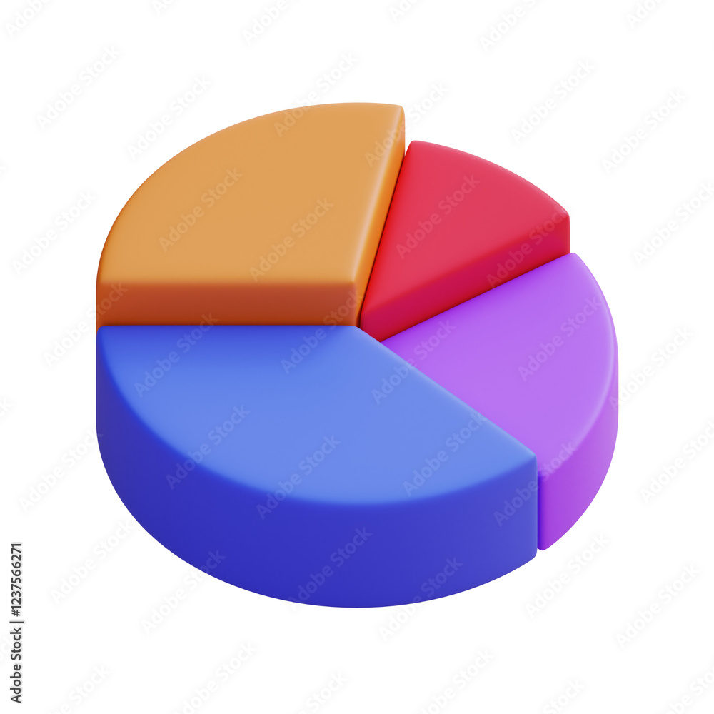 Obraz premium pie chart, data visualization 3d isometric