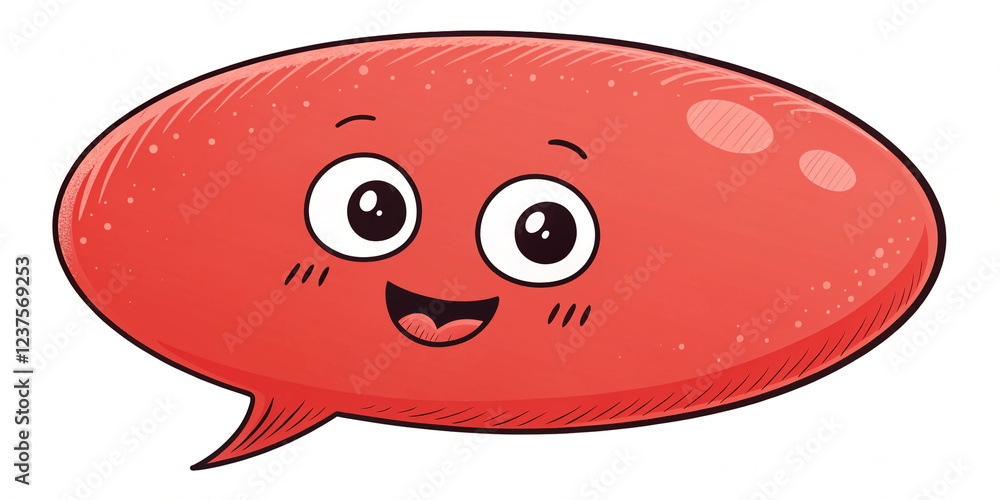 Fototapeta premium Red Speech Bubble Isolated on a White Background for Communication