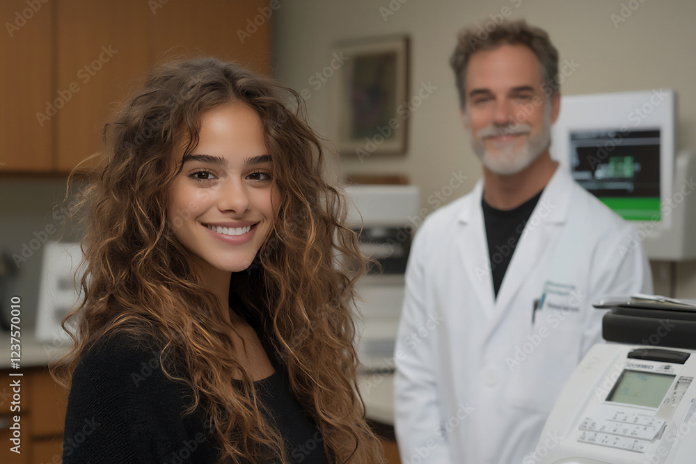 Obraz premium a doctor assisting a patient with asthma management using a peak flow met