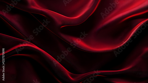 Smooth, red silk folds gracefully, creating a rich and luxurious atmosphere with deep, vibrant color. A scene of elegance and fluid motion.