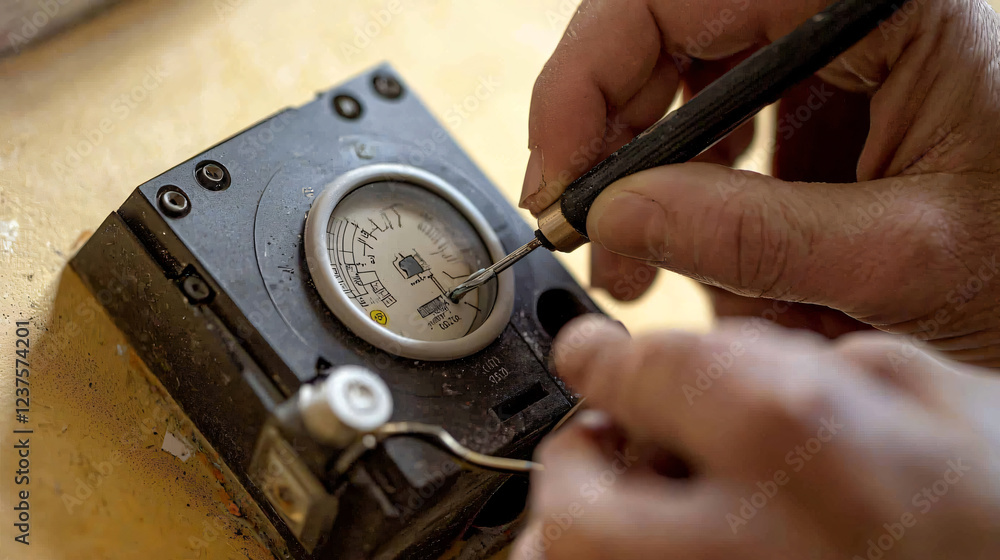 Person Who Monitors Electricity Usage Checks Meter in Home Setting Close-Up View Energy Efficiency Person Who Monitors Electricity Usage Checks Meter in Home Setting Close-Up View Energy Efficiency