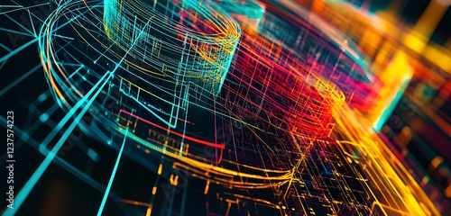 visual of an intricate 3D math model with lines and shapes