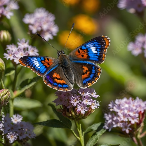 Fluttering Colors: A Lange's Metalmark Butterfly on the Move photo