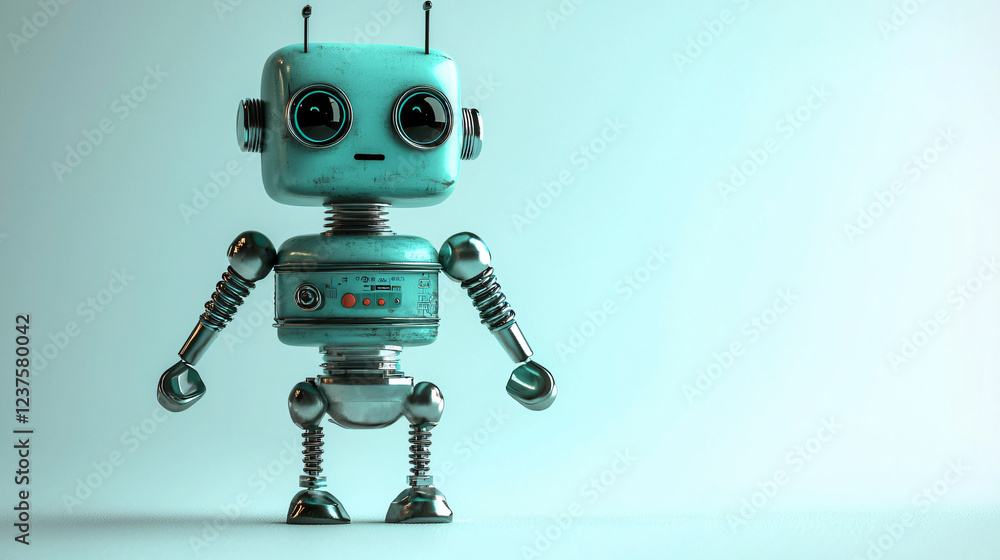 Innovative Robot Monitors Electricity Usage for Energy Efficiency Home Illustration Modern Front View Technology Concept Innovative Robot Monitors Electricity Usage for Energy Efficiency Home Illustration Modern Front View Technology Concept