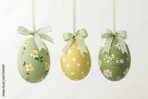 Obraz na płótnie easter eggs on green grass hang w salonie