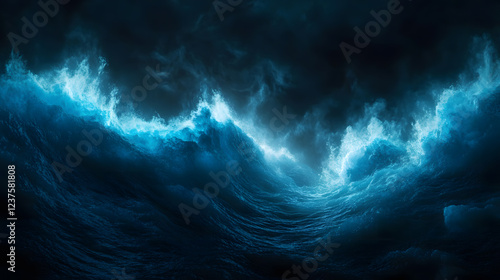 Wallpaper Mural A powerful vortex of swirling blue and dark tones, mimicking the force and energy of a cosmic whirlpool. Torontodigital.ca