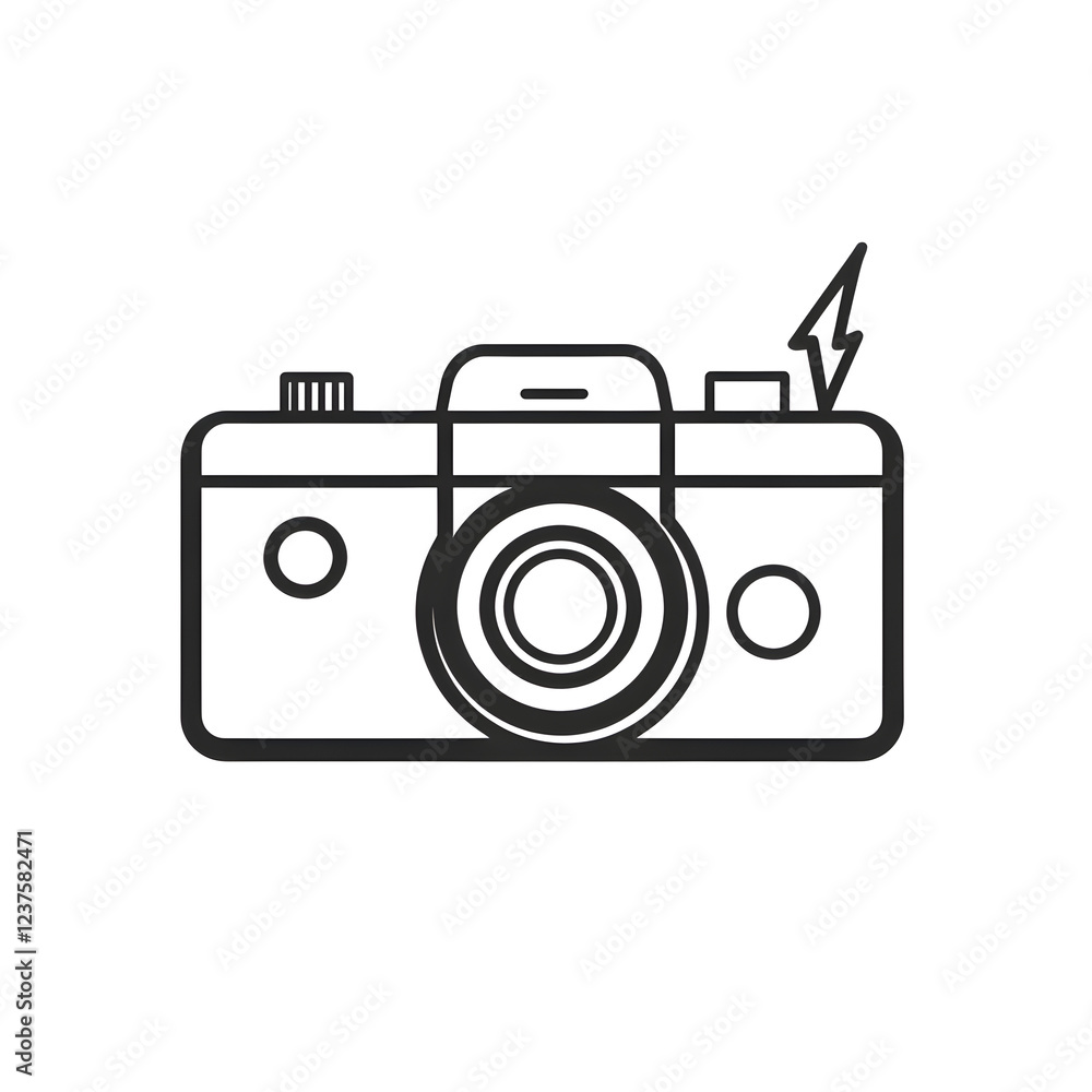 Camera with a flash symbol Camera with a flash symbol