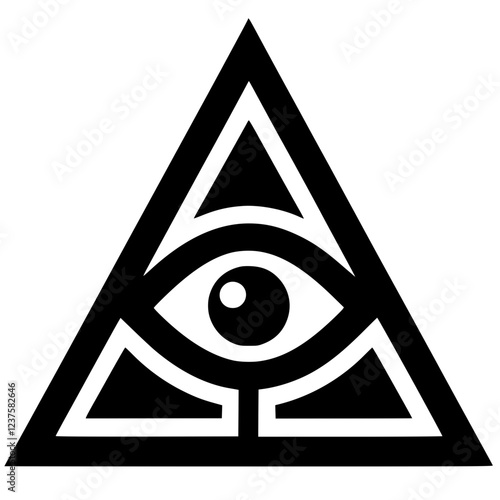 One-eyed triangle illustration silhouette