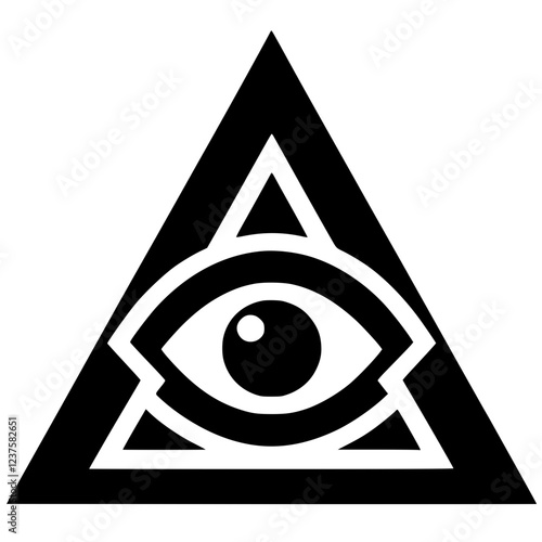 One-eyed triangle illustration silhouette