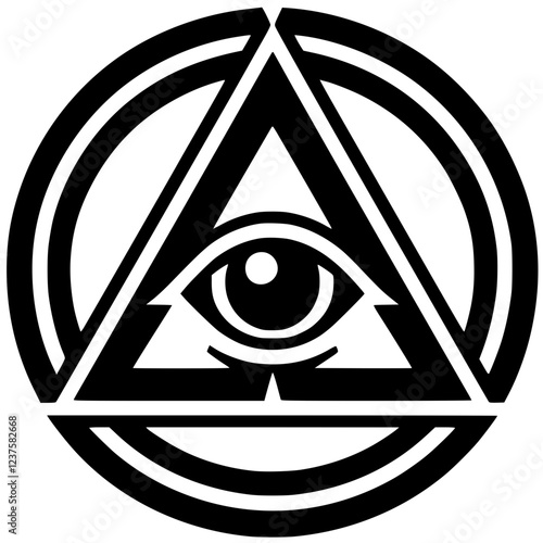 One-eyed triangle illustration silhouette